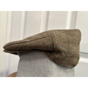 Henschel Hat Co. Wool Blend Newsboy Tweed Cap Sz L Quilted Lining